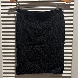 LOFT Black Animal Print Pencil Skirt